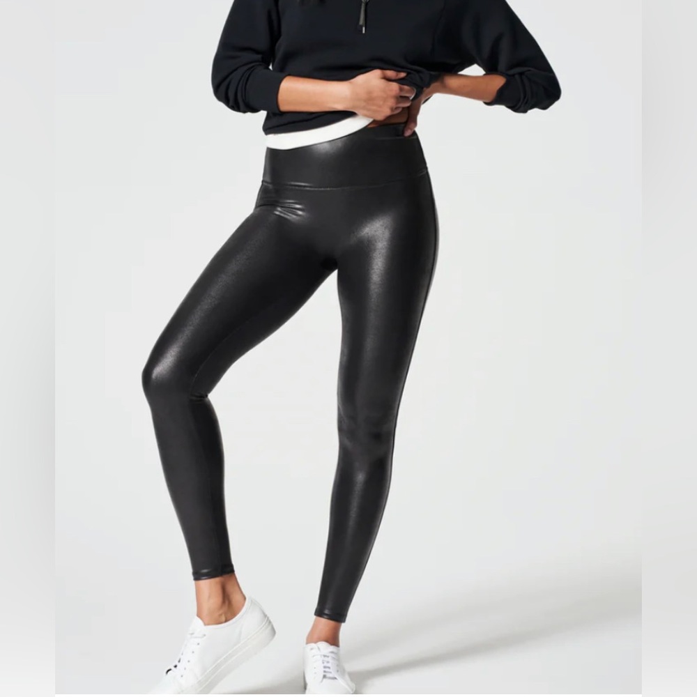 SPANX Faux Leather Leggings Black large petite